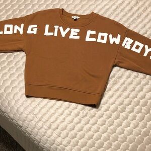 Wrangler Retro “Long Live Cowboys” Brown Crewneck Sweatshirt | Medium